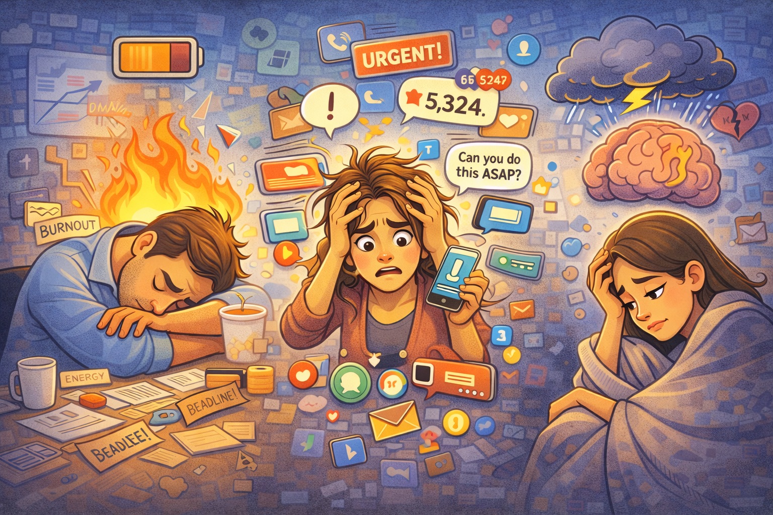 Health - Mental and physical strain of modern life